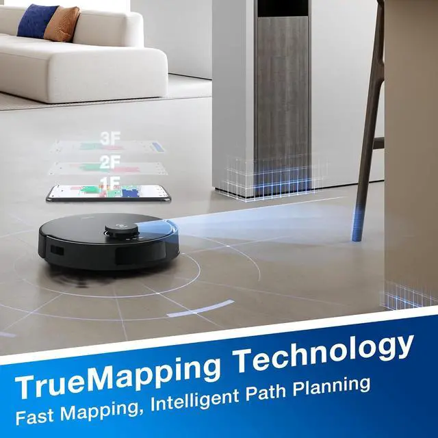 Alt view image 7 of 9 - ECOVACS DEEBOT N20 PRO PLUS Robot Vacuum and Mop (8000Pa Suction) Bagless Self-Emptying Station, 45-Day Capacity, 300min Runtime
