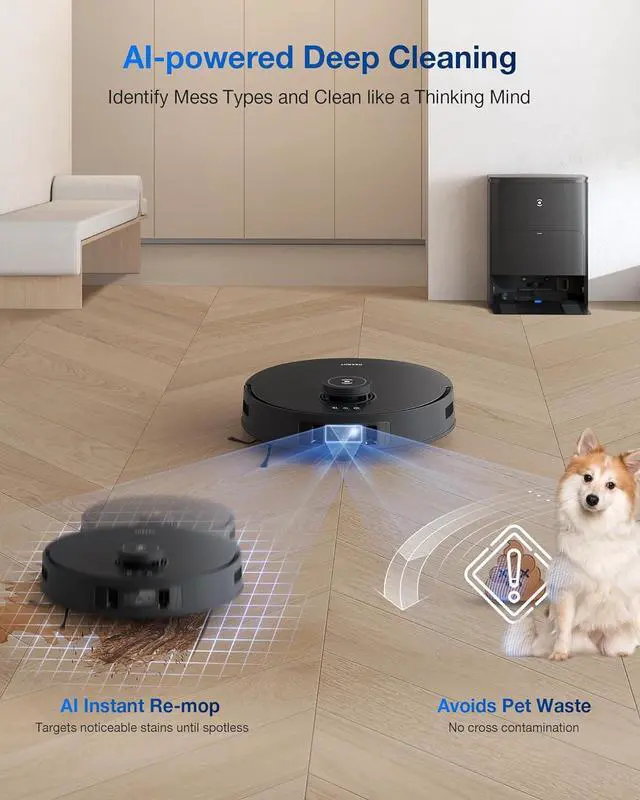 Alt view image 6 of 10 - ECOVACS T30S PRO Robot Vacuum & Spinning Mop with Auto-Cleaning Station (OZT3MXP)