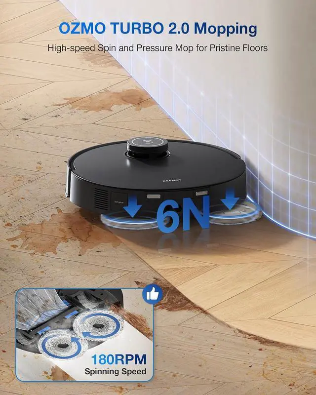Alt view image 5 of 10 - ECOVACS T30S PRO Robot Vacuum & Spinning Mop with Auto-Cleaning Station (OZT3MXP)