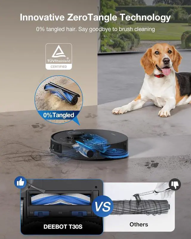 Alt view image 4 of 10 - ECOVACS T30S PRO Robot Vacuum & Spinning Mop with Auto-Cleaning Station (OZT3MXP)