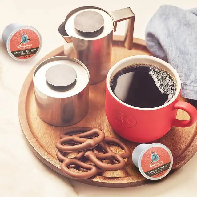 Alt view image 6 of 7 - Caribou Coffee Caramel Hideaway, Single-Serve Keurig K-Cup Pods, Flavored Coffee, 24 Count