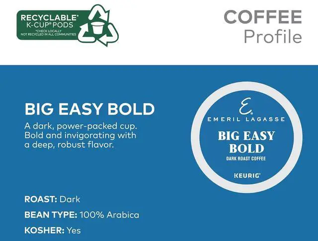 Alt view image 3 of 4 - Emeril, Big Easy Bold Coffee, Single-Serve Keurig K-Cup Pods, Dark Roast, 24 Count