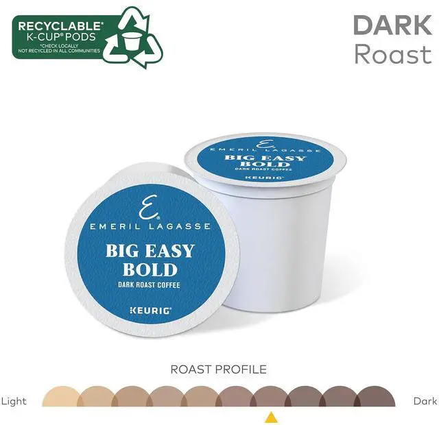 Alt view image 4 of 4 - Emeril, Big Easy Bold Coffee, Single-Serve Keurig K-Cup Pods, Dark Roast, 24 Count