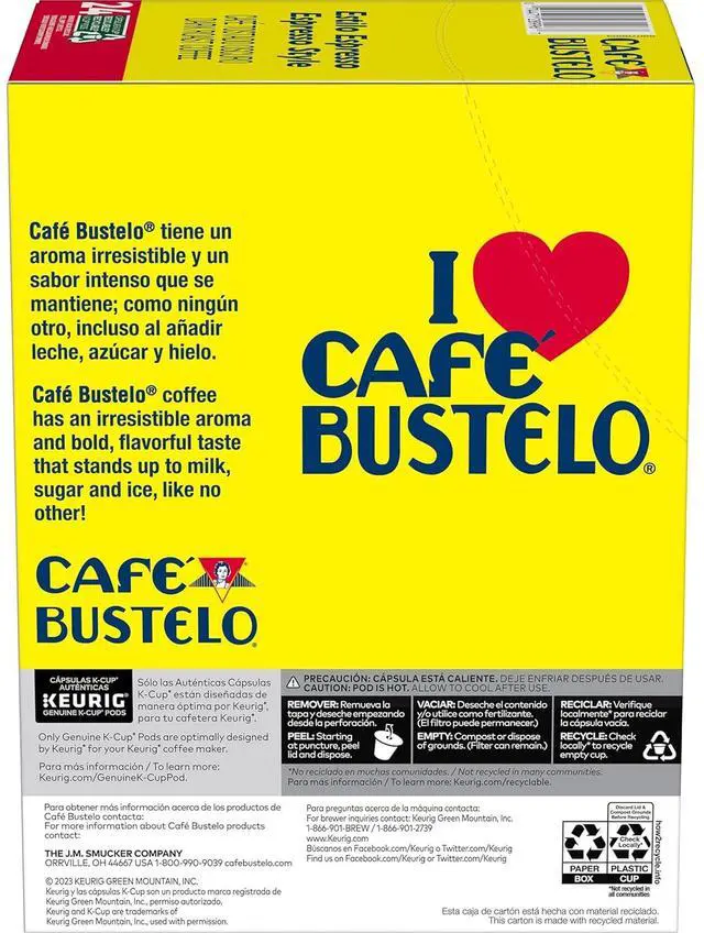 Alt view image 4 of 9 - Café Bustelo Espresso Style Coffee, Keurig Single-Serve K-Cup Pods, Dark Roast Coffee, 24 Count