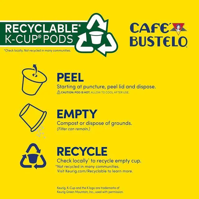 Alt view image 5 of 9 - Café Bustelo Espresso Style Coffee, Keurig Single-Serve K-Cup Pods, Dark Roast Coffee, 24 Count