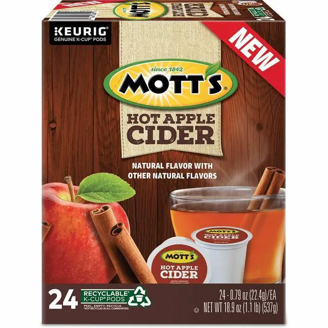 Alt view image 3 of 5 - Green Mountain Mott's K-Cup Hot Apple Cider, Keurig Single-Serve K-Cup Pods, Flavored K Cups, 24 Count/Box (8604)