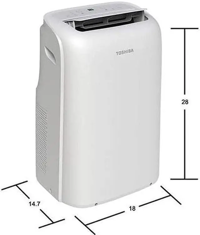Alt view image 2 of 4 - Toshiba RAC-PD1213CWRU ASHRAE 12,000 / SACC 8,000 Cooling Capacity (BTU) Portable Air Conditioner and Dehumidifier with Wi-Fi