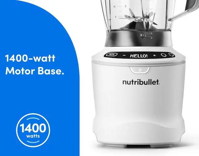 Alt view image 4 of 13 - NutriBullet NBF50700AW White 64oz Blender Pitcher Jar Size Blender Combo 5 speeds