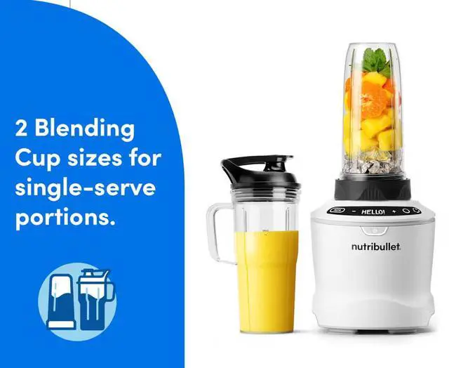 Alt view image 3 of 13 - NutriBullet NBF50700AW White 64oz Blender Pitcher Jar Size Blender Combo 5 speeds