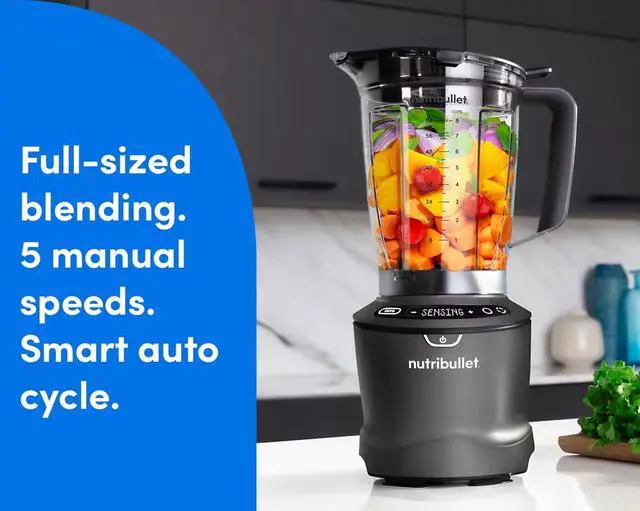 Alt view image 3 of 12 - NutriBullet NBF50600AK Black 64oz Blender Pitcher Jar Size Blender 5 speeds