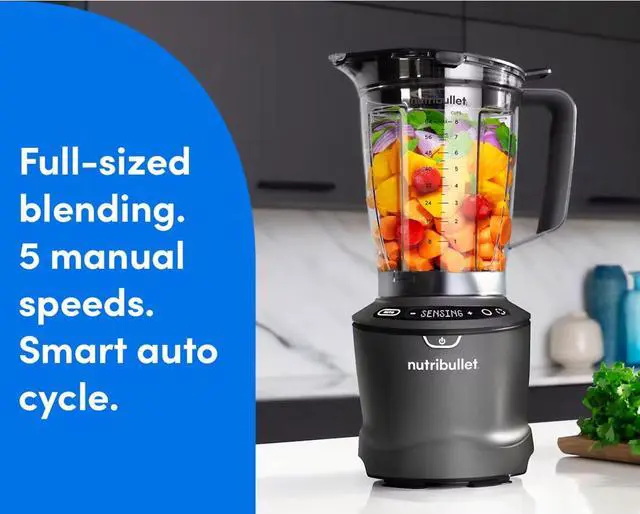 Alt view image 2 of 12 - NutriBullet NBF50600 Gray 64oz Blender Pitcher Jar Size Blender 5 speeds