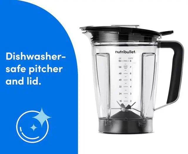 Alt view image 8 of 12 - NutriBullet NBF50600 Gray 64oz Blender Pitcher Jar Size Blender 5 speeds
