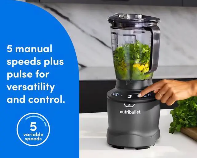 Alt view image 12 of 12 - NutriBullet NBF50600 Gray 64oz Blender Pitcher Jar Size Blender 5 speeds