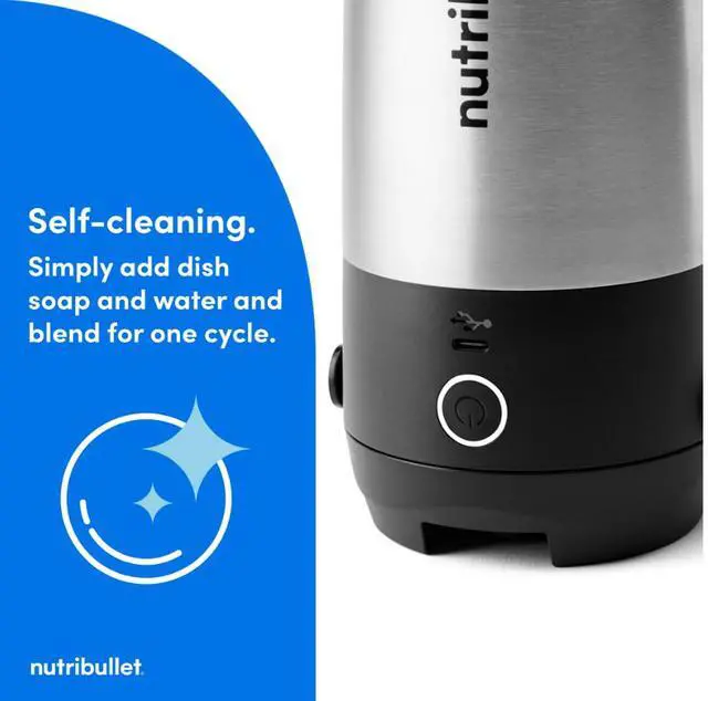 Alt view image 8 of 14 - NutriBullet NBPB50350SS Stainless Steel 20 oz Jar Size Flip Portable Blender