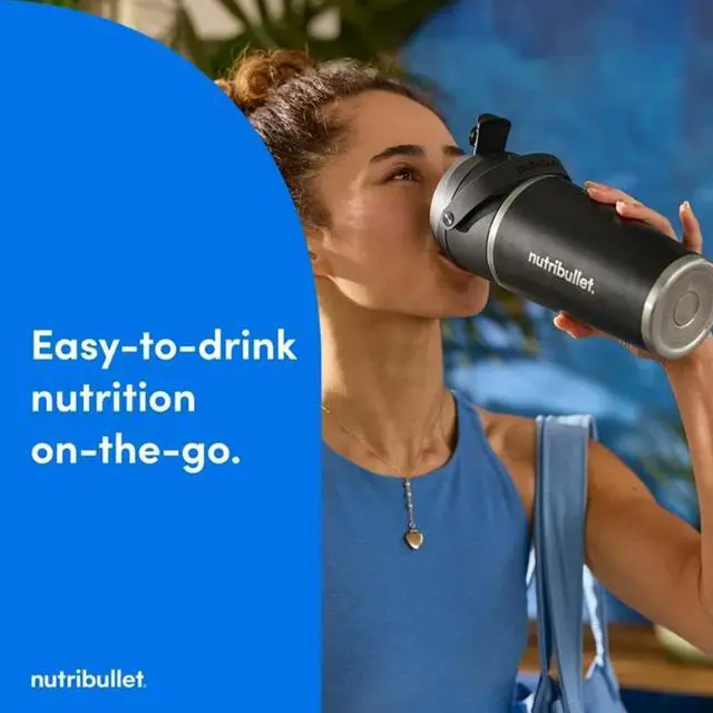 Alt view image 11 of 14 - NutriBullet NBPB50350SS Stainless Steel 20 oz Jar Size Flip Portable Blender