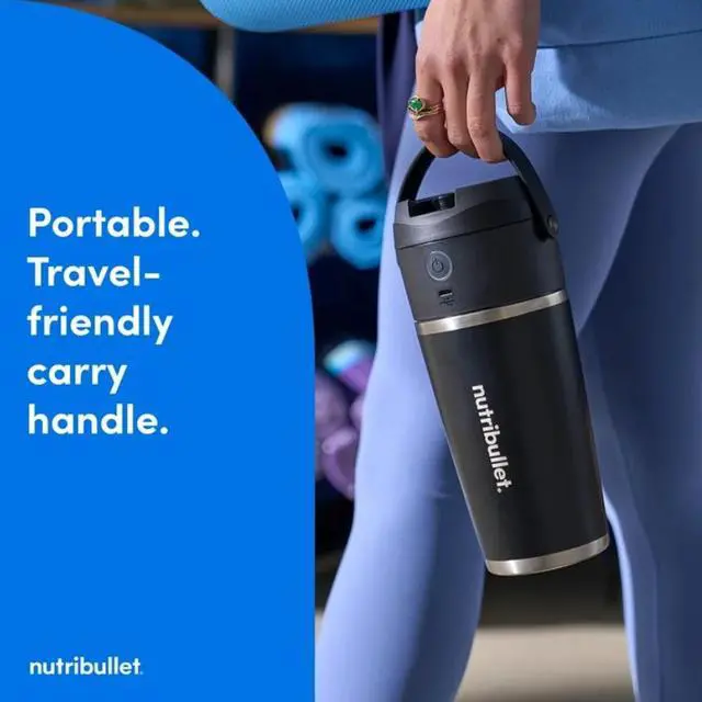 Alt view image 6 of 14 - NutriBullet NBPB50350SS Stainless Steel 20 oz Jar Size Flip Portable Blender