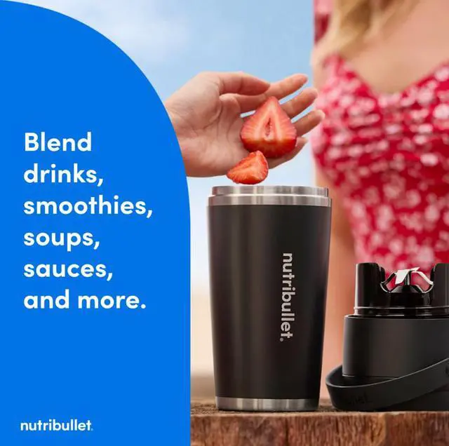 Alt view image 13 of 14 - NutriBullet NBPB50350SS Stainless Steel 20 oz Jar Size Flip Portable Blender