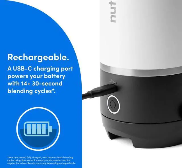 Alt view image 9 of 15 - NutriBullet NBPB50350AW Matte White 20 ounces Jar Size Flip Insulated Portable Blender 1
