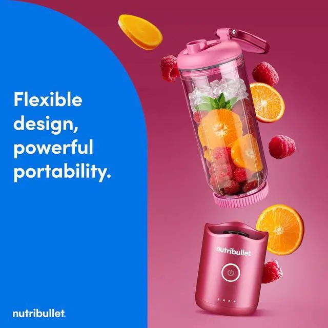 Alt view image 2 of 9 - Nutribullet Flex portable blender NBPB50200WC, Ruby Red