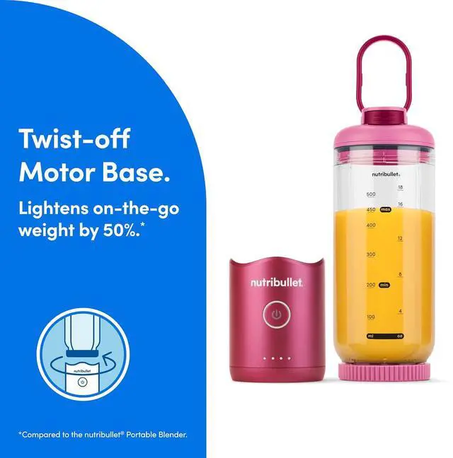 Alt view image 3 of 9 - Nutribullet Flex portable blender NBPB50200WC, Ruby Red