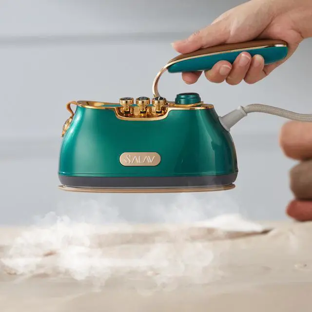 Alt view image 5 of 12 - SALAV Retro Edition Duopress Steamer and Iron, Emerald