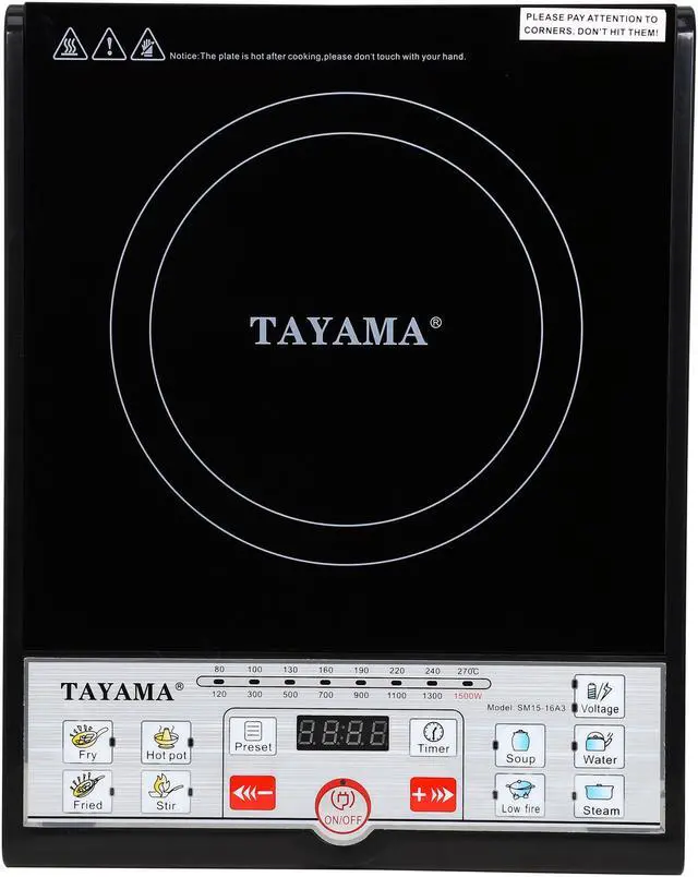 Alt view image 3 of 8 - Tayama 1500 Watts Digital Induction Cooktop with Pot and Lid SM15-16A3
