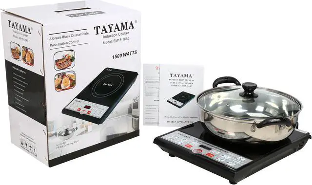 Alt view image 8 of 8 - Tayama 1500 Watts Digital Induction Cooktop with Pot and Lid SM15-16A3