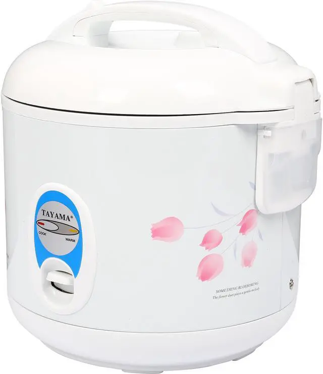 Main image of Tayama Cool Touch 5-Cup Rice Cooker and Warmer with Steam Basket, White TRC-04