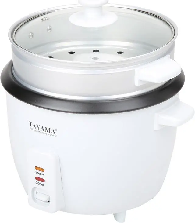 Main image of Tayama RC-8  8 Cups Uncooked / 16 Cups Cooked Rice Cooker with Steam Tray, White