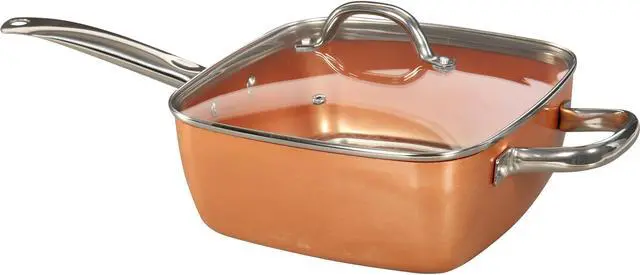 Main image of Tayama Induction Square Pan, Medium - Copper (TCSP-10)