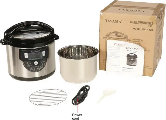 Alt view image 8 of 8 - Tayama TMC-60SS Electric Pressure Cooker with Stainless Steel Pot 6 Quarts