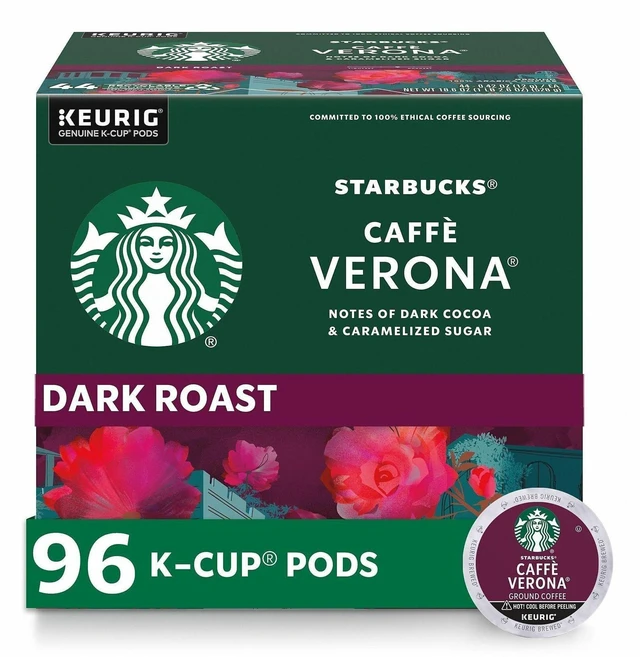 Main image of Starbucks K-Cup Caffe Verona Coffee - Compatible with Keurig Brewer - K-Cup - Caffe Verona - 24/Box - 4/Carton - 12434951CT