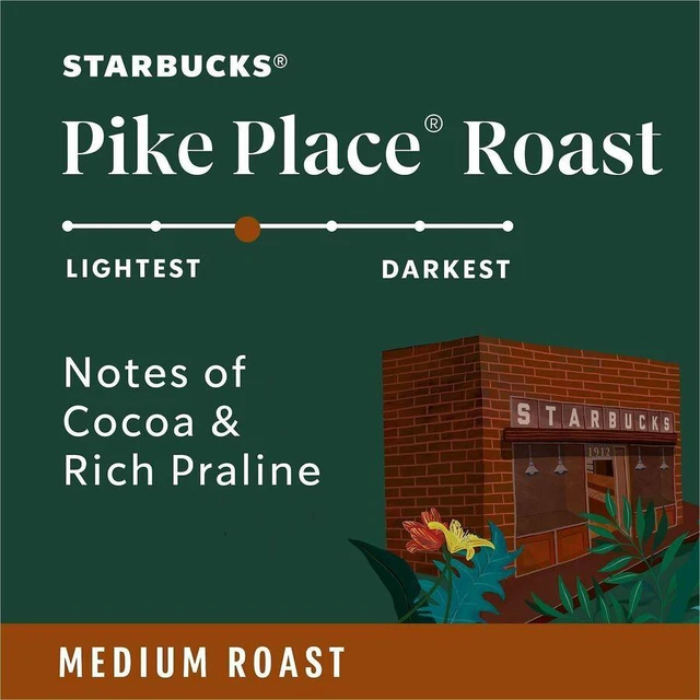 Alt view image 3 of 4 - Starbucks K-Cup Pike Place Roast Coffee - Compatible with Keurig Brewer - Medium - K-Cup - Pike Place Roast - 24/Box - 4/Carton - 12434812CT