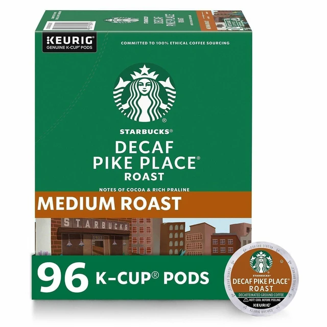 Main image of Starbucks K-Cup Decaf Pike Place Roast Coffee - Compatible with Keurig K-Cup Brewer - American - Medium - 24 K-Cup - K-Cup - Decaffeinated - 4/Carton - 12434952CT