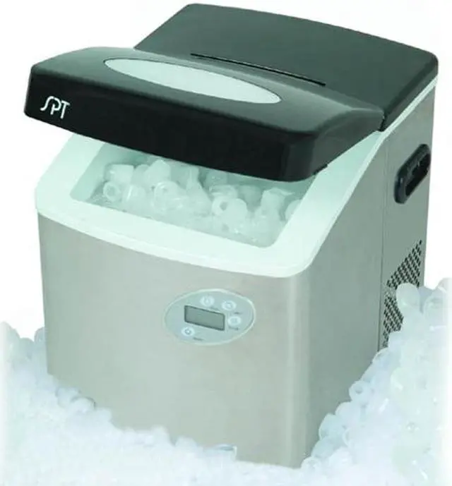 Alt view image 2 of 2 - Sunpentown IM-101S Portable Ice Maker with Stainless Steel Body
