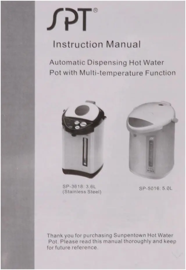 Alt view image 9 of 10 - Sunpentown SP-5016 Hot Water Pot with Multi-Temp Function