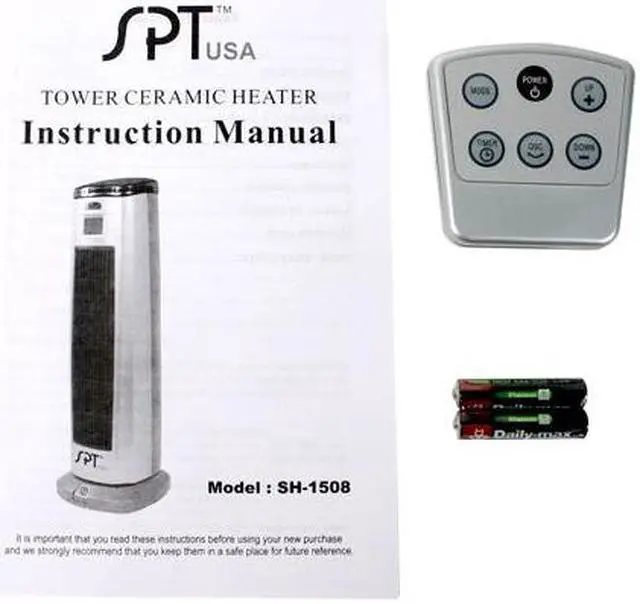 Alt view image 6 of 8 - SPT SH-1508 Tower Ceramic Heater with Ionizer