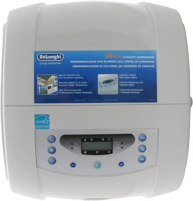 Alt view image 7 of 10 - Delonghi DE500P Energy Star Approved Dehumidifier White