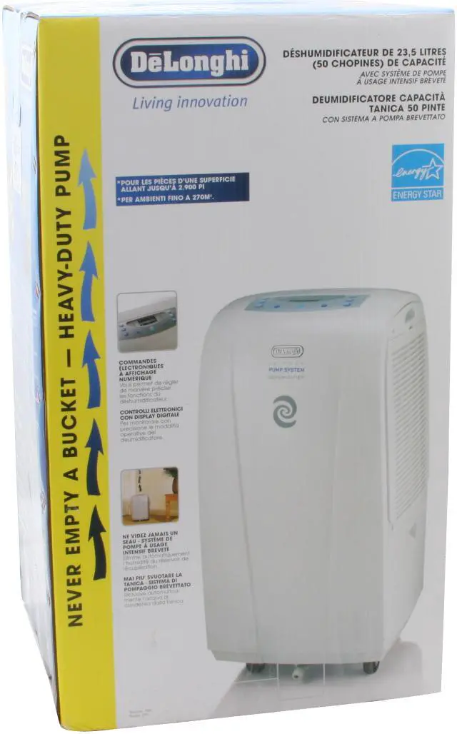 Alt view image 10 of 10 - Delonghi DE500P Energy Star Approved Dehumidifier White