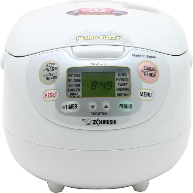 ZOJIRUSHI NS-ZCC18 Premium White Neuro Fuzzy 10 cups 1000W Rice Cooker &  Warmer 