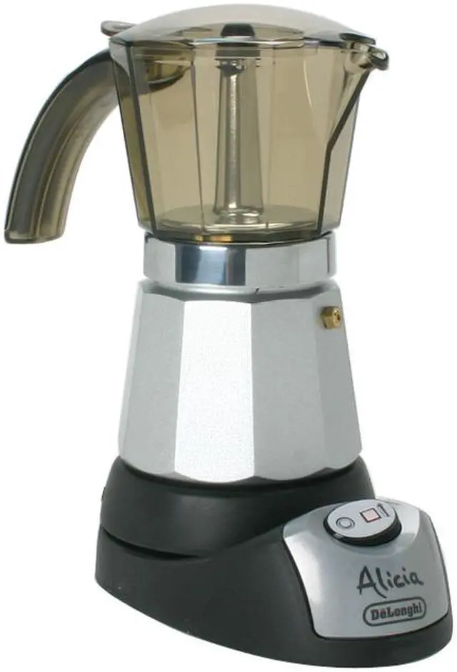 Alt view image 2 of 12 - DeLonghi EMK6 Electric Moka Espresso Maker Silver/Black