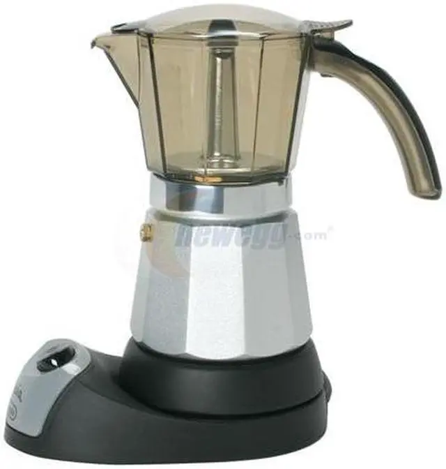 Alt view image 5 of 12 - DeLonghi EMK6 Electric Moka Espresso Maker Silver/Black