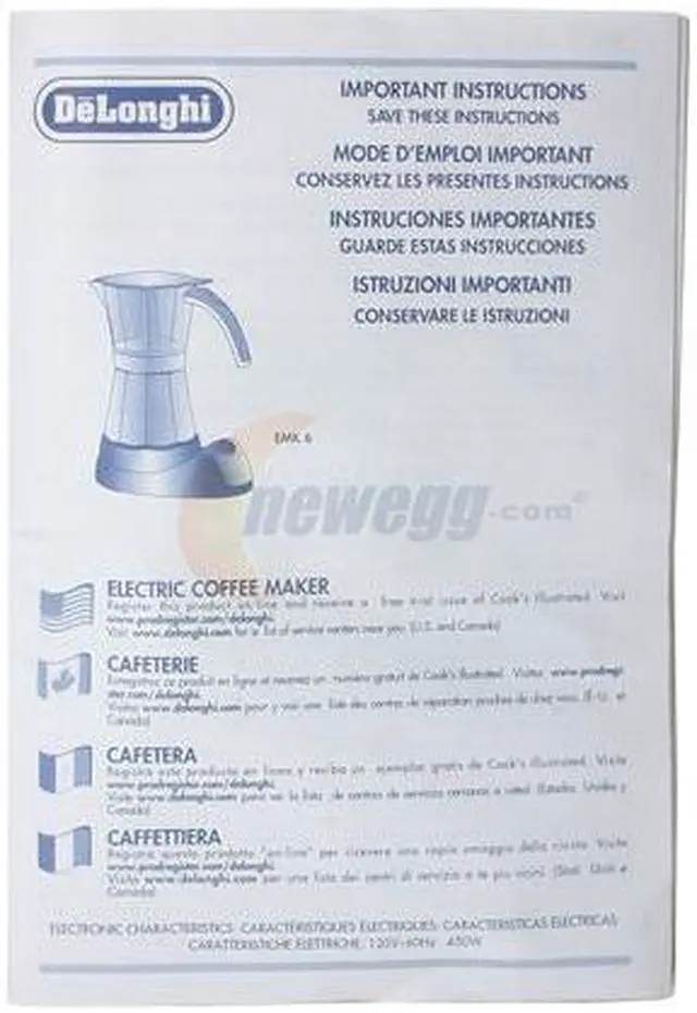Alt view image 11 of 12 - DeLonghi EMK6 Electric Moka Espresso Maker Silver/Black