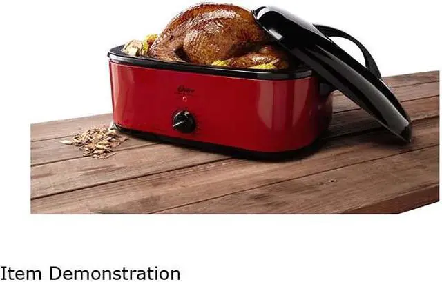 Alt view image 6 of 6 - Oster CKSTROSMK18 Red Smoker Roaster Oven, 16-Quart