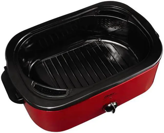 Alt view image 2 of 6 - Oster CKSTROSMK18 Red Smoker Roaster Oven, 16-Quart