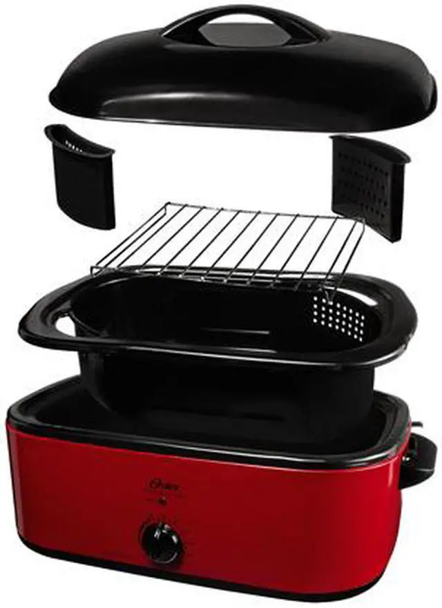 Alt view image 4 of 6 - Oster CKSTROSMK18 Red Smoker Roaster Oven, 16-Quart