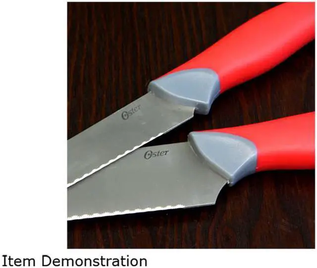 Alt view image 8 of 9 - Oster 81006.14 Lindbergh 14 Piece Stainless Steel Cutlery Black Block Set, Red Handles