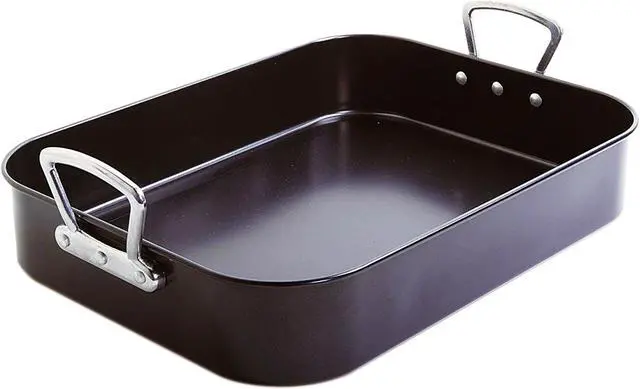 Alt view image 3 of 4 - Gibson Home 89134.02 French Roaster 2-Piece Turkey Roaster and V Rack, Black