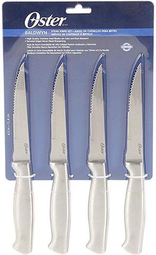 Main image of Oster 91603.04 Baldwyn 4 Piece Stainless Steel Serrated Steak Knives