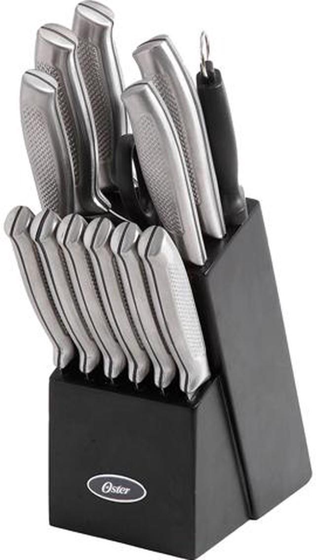 Oster Edgefield Stainless Steel Cutlery Set, 14-Piece, Black